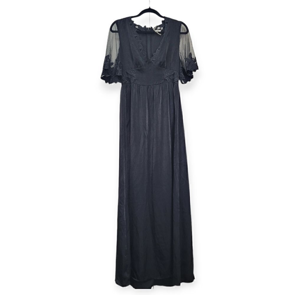 Wild honey black lace embroidered maxi dress, medium